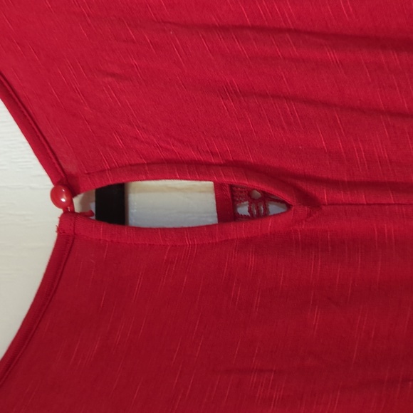 Lane Bryant Tied Waist Lipstick Red Dress - Picture 5 of 5